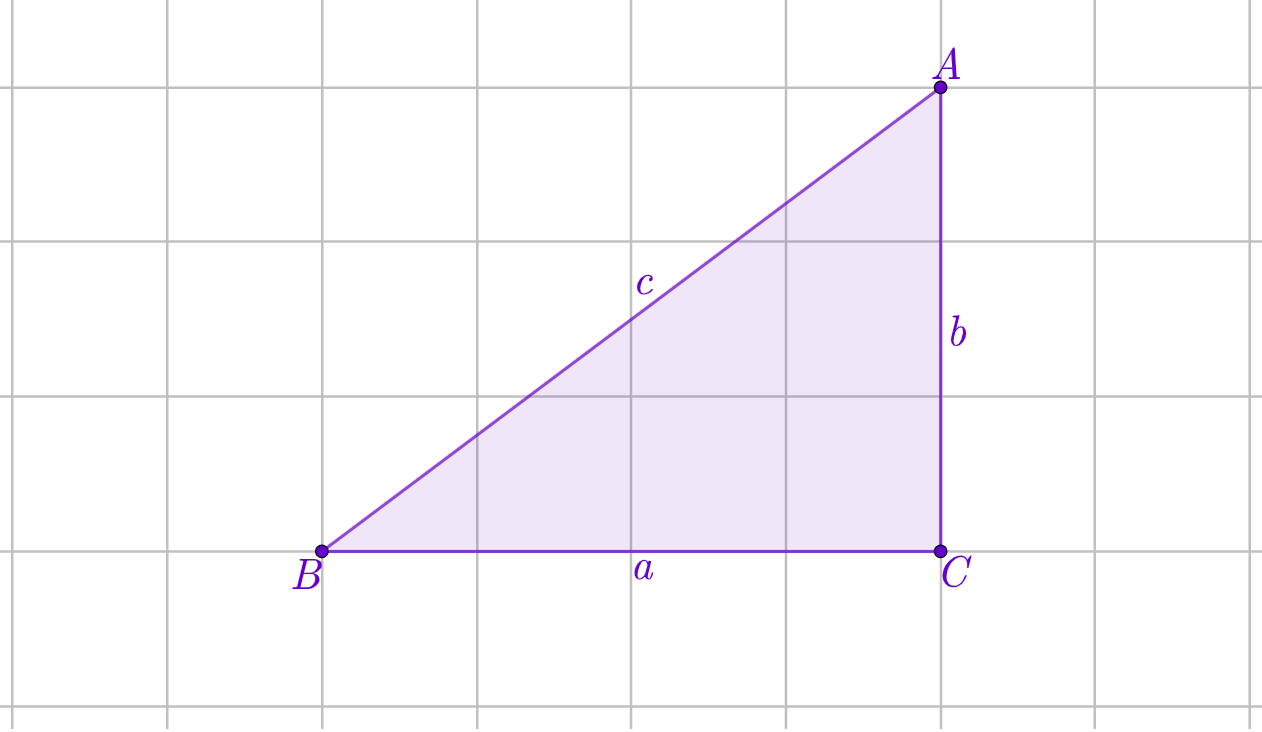 Pravokutni trokut kome je kateta a dugačka 4, a kateta b 3 centimetra.