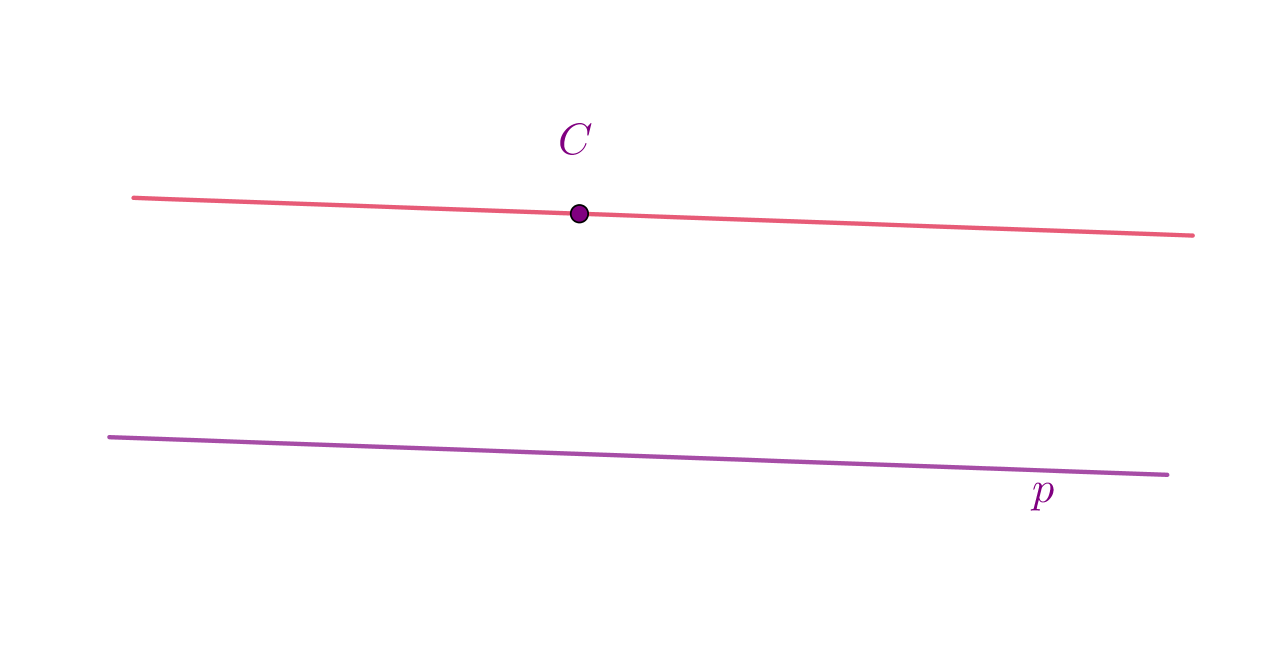 Jednom točkom koja ne leži na pravcu može se povući točno jedna paralela s tim pravcem.