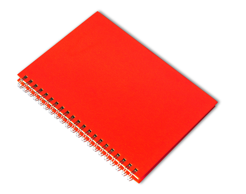 Slikom je prikazana tanka i crvena bilježnica.