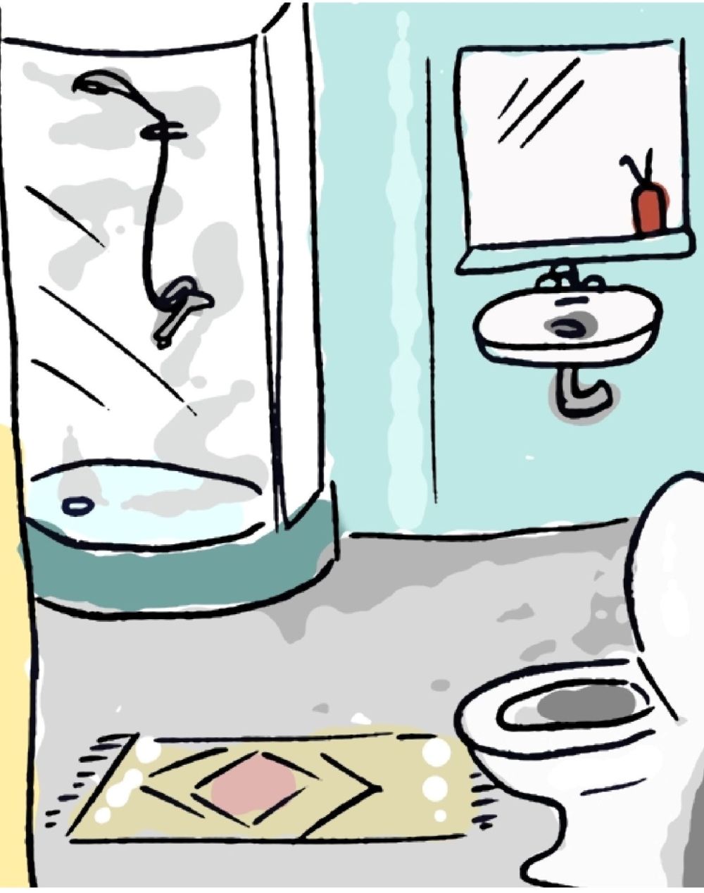Ilustracijom je prikazana kupaonica.