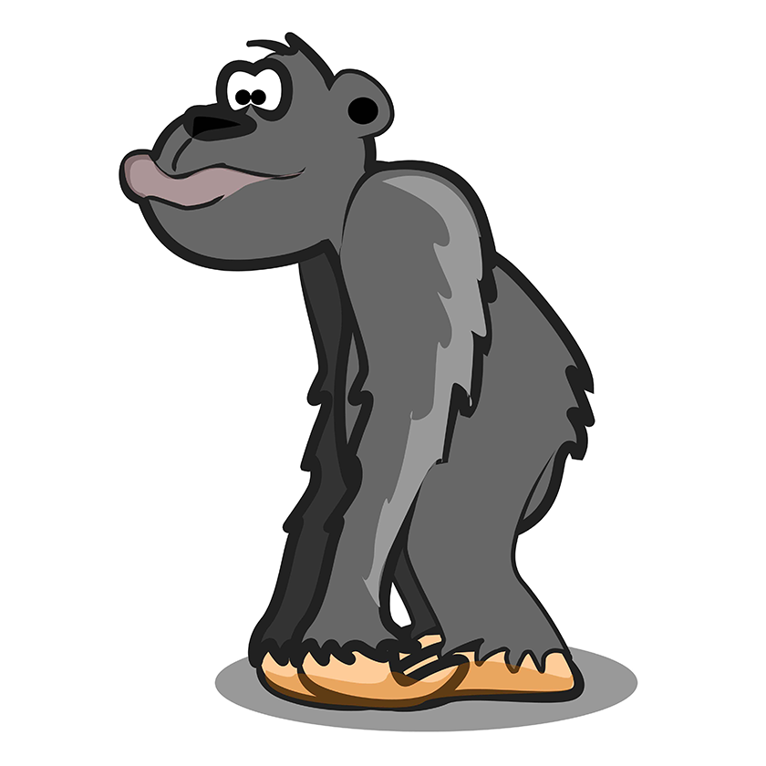 Ilustracija prikazuje majmuna.