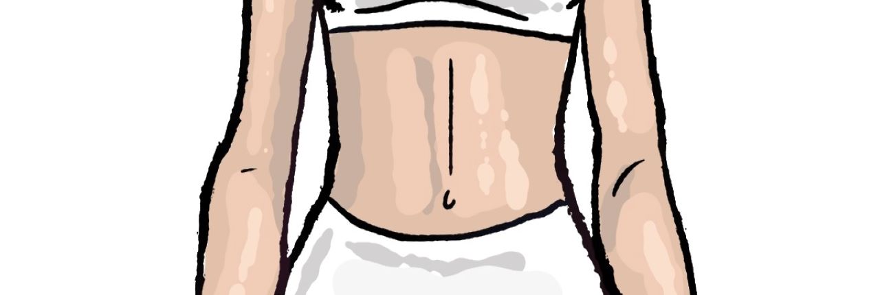 Ilustracija prikazuje ljudski trbuh.