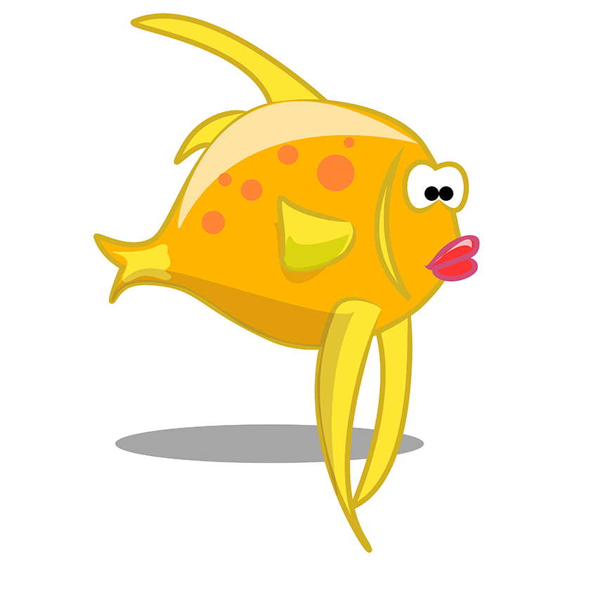 Ilustracija prikazuje zlatnu ribicu.