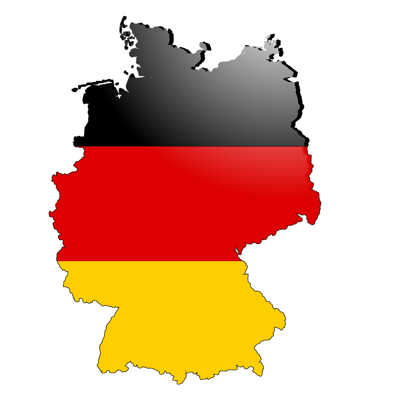 Na slici je prikazana karta Njemačke.