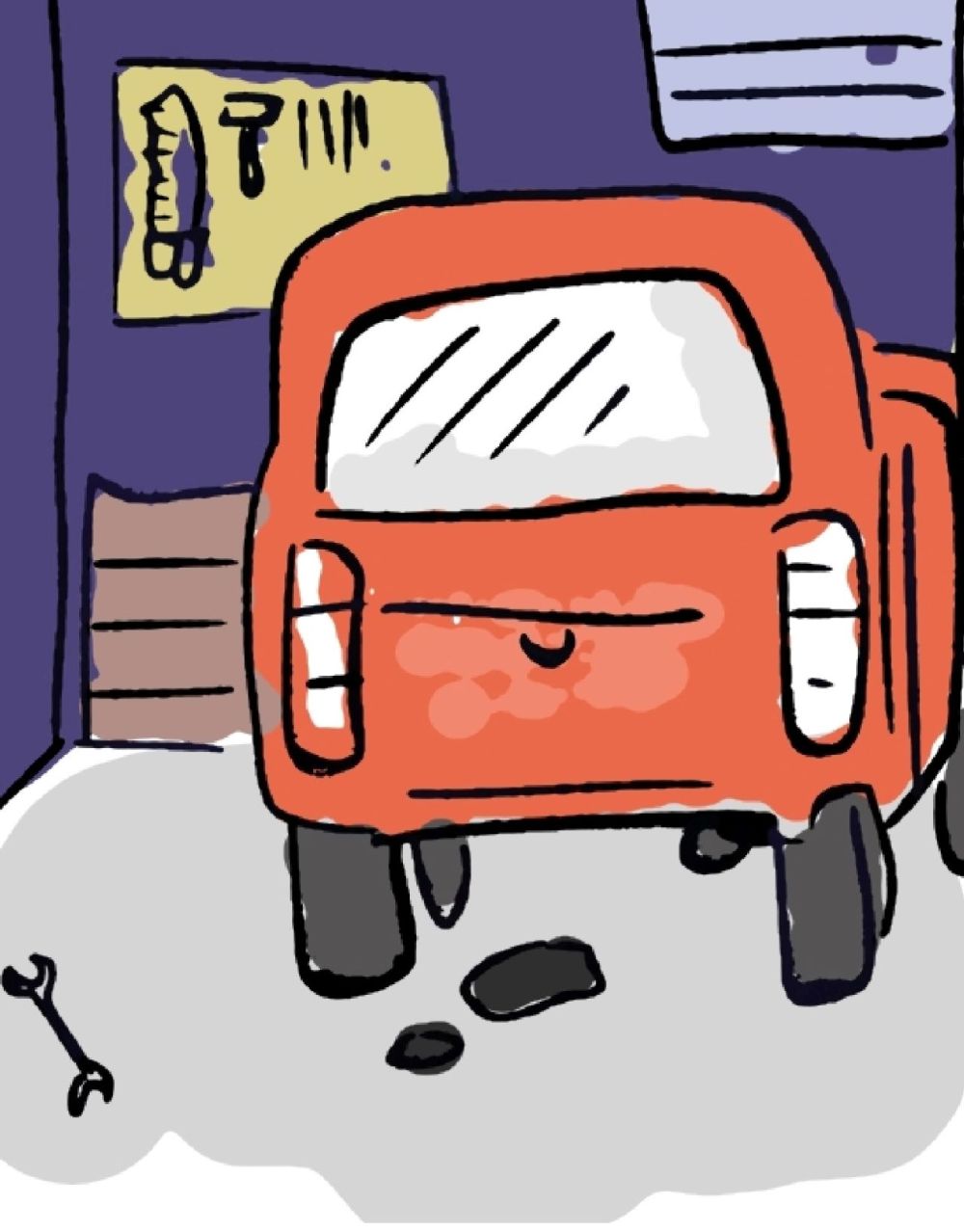 Ilustracijom je prikazana garaža.