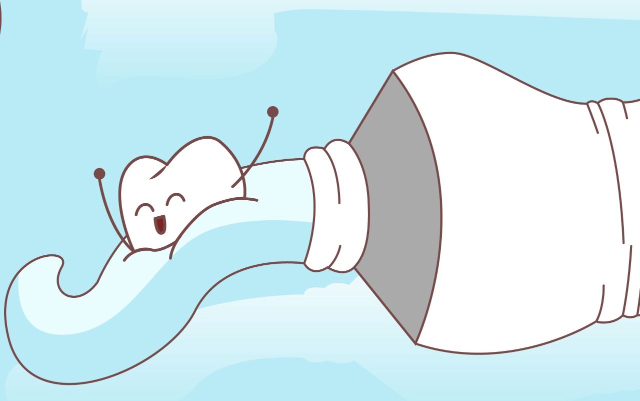 Ilustracija prikazuje pastu za zube.