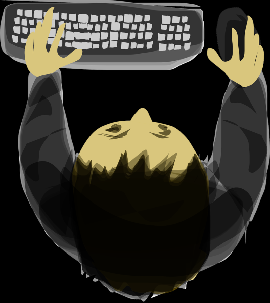 Ilustracija prikazuje dječaka ispred računala.