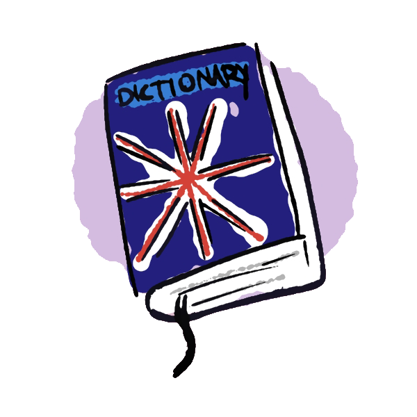 Ilustracijom je prikazan rječnik engleskog jezika.