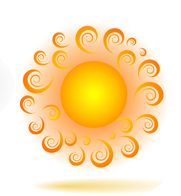 Ilustracijom se prikazuje sunce.