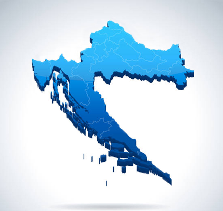 Na slici je prikazana karta Hrvatske.