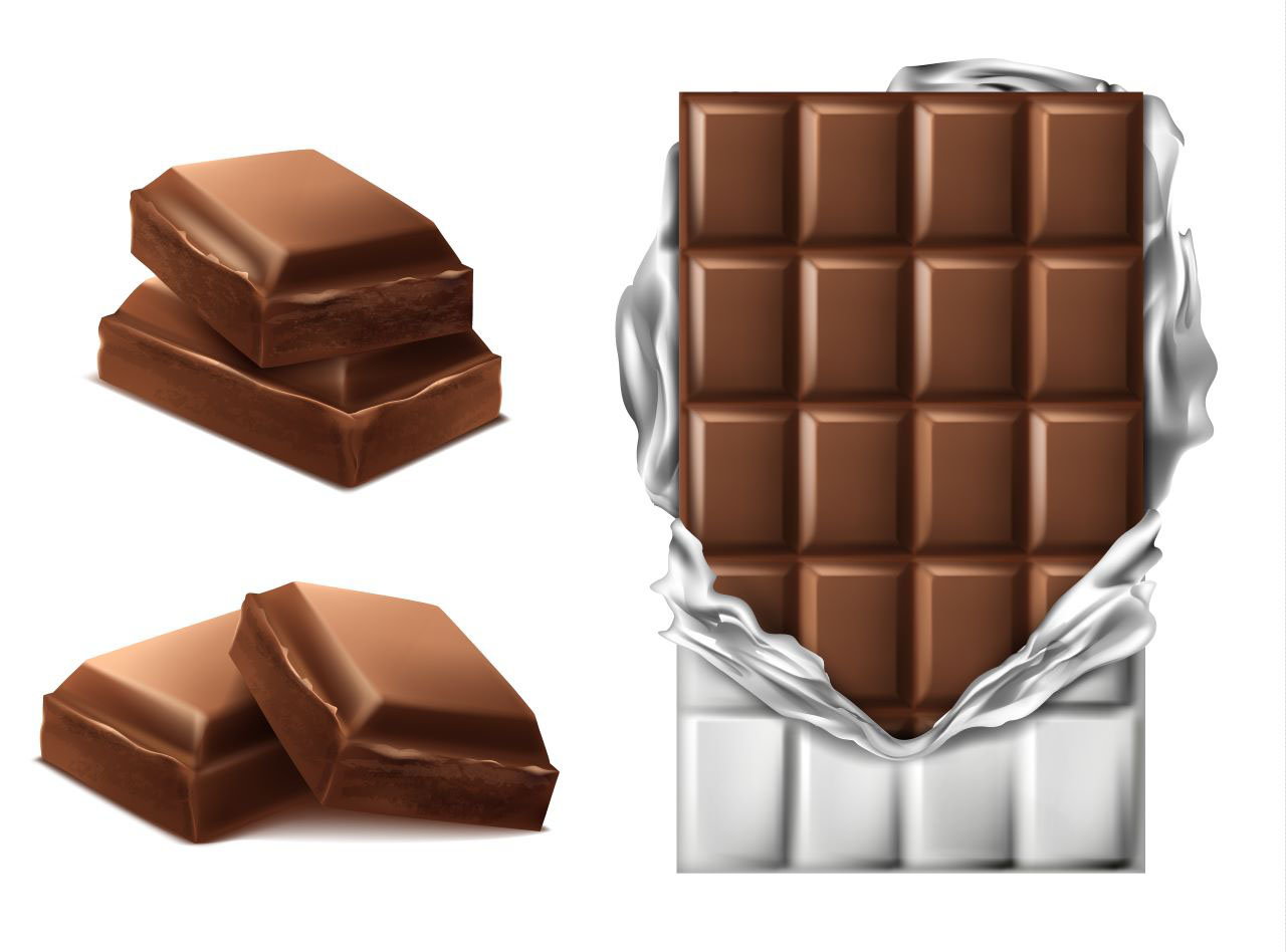 Ilustracija prikazuje čokoladu.