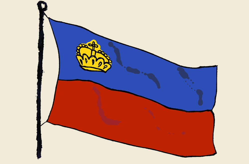 Na ilustraciji je prikazana zastava Lihtenštajna.