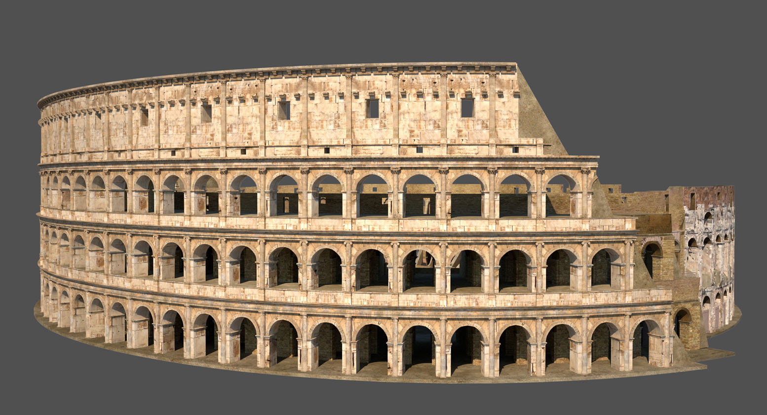 Ova slika prikazuje rimski Koloseum.