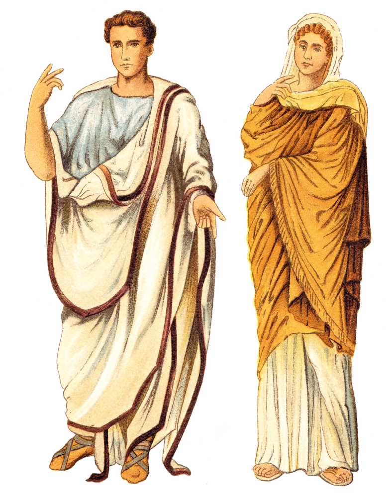 Na ovoj su slici prikazani Rimljanin i Rimljanka iz višeg staleža.