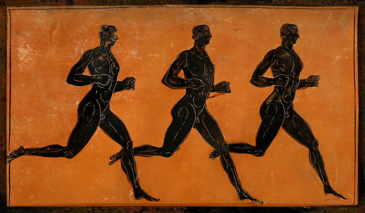 U zadatku se nalazi slika trojice trkača iz videoulomka Komparacija pridjeva.