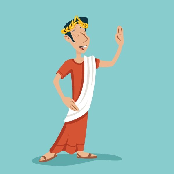 Ova slika prikazuje Rimljanina koji drži govor ili predavanje.