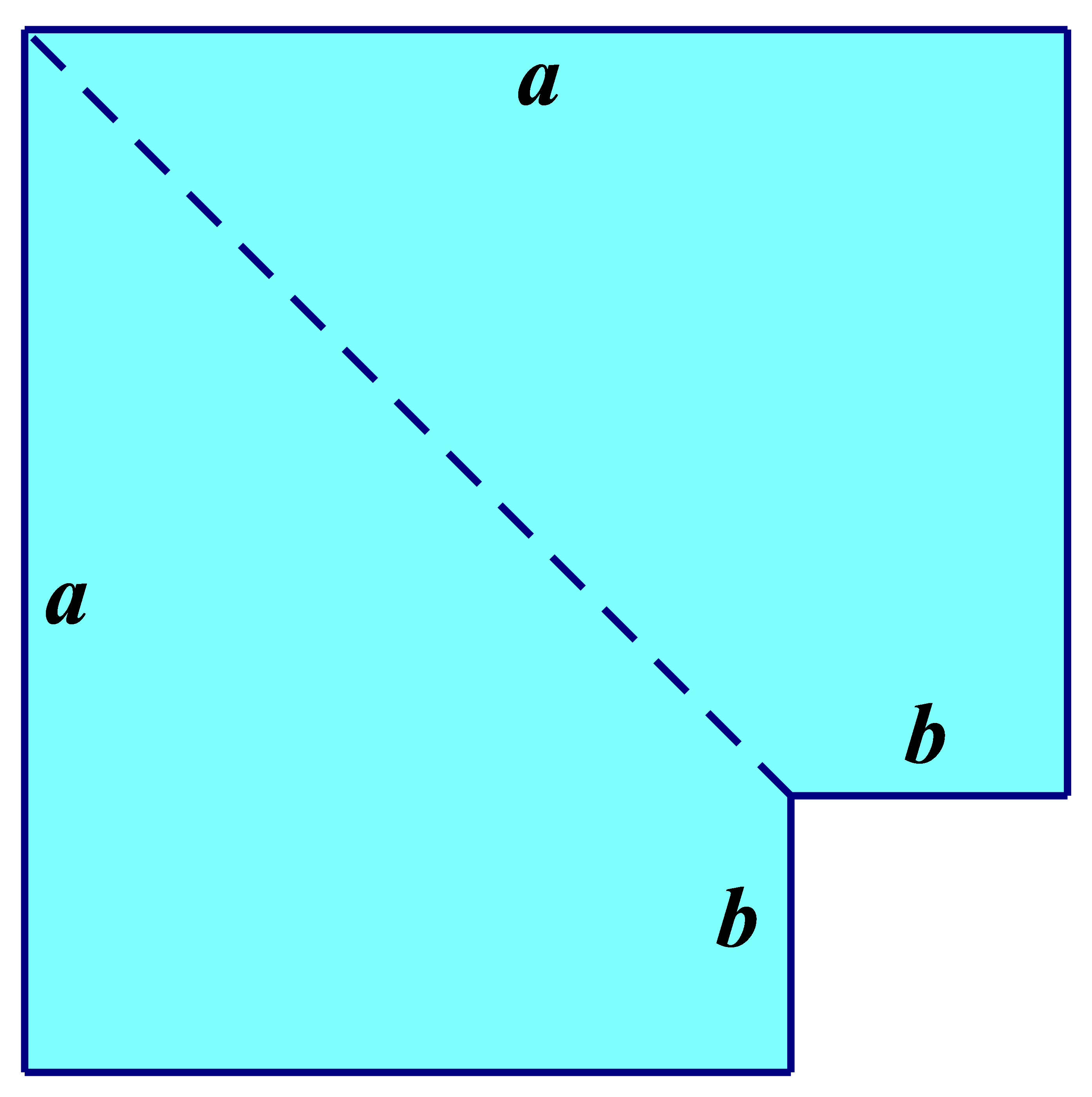 Na slici prikazano preklapanje po dijagonali kvadrata iz prethodnog koraka.