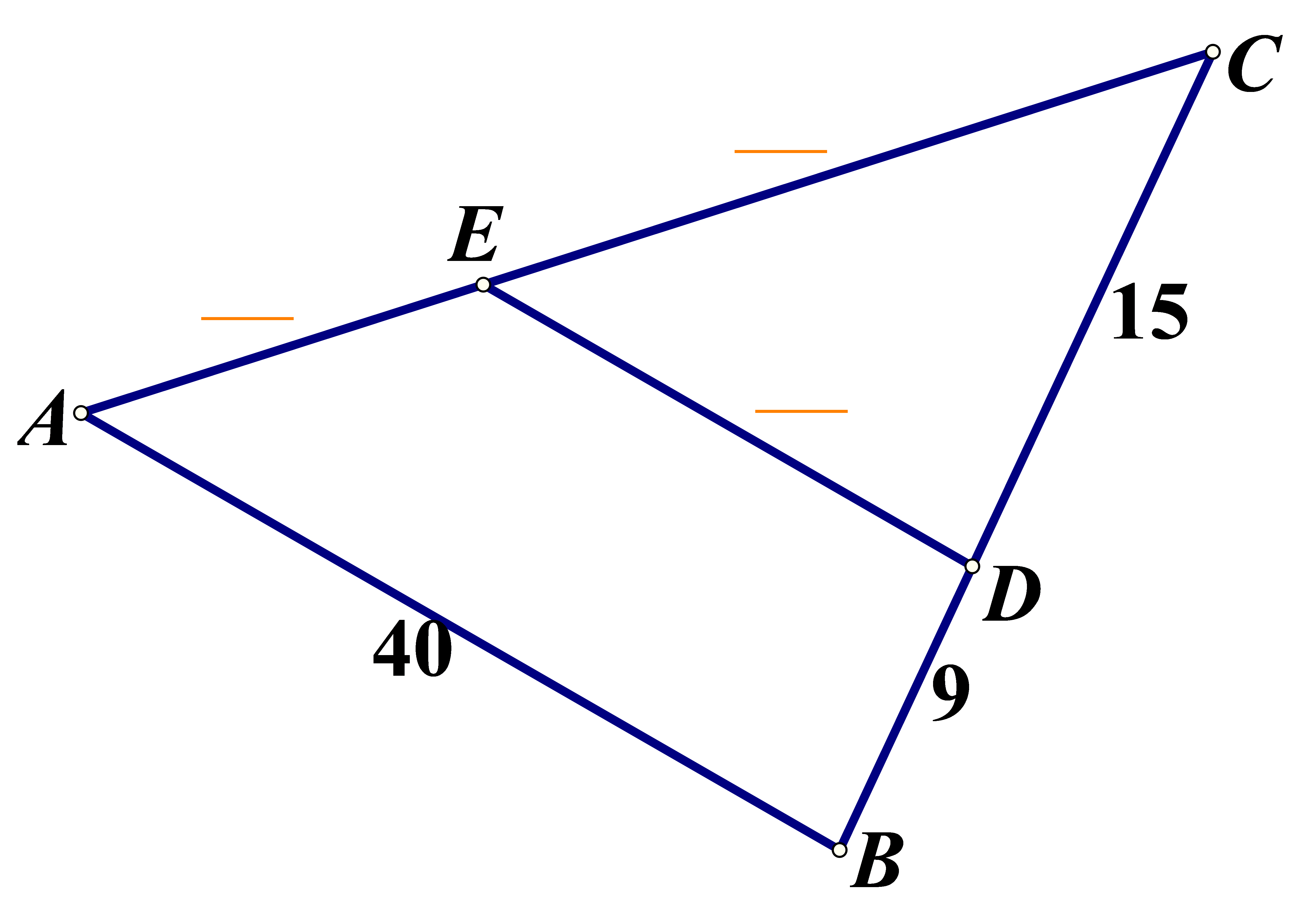 Na slici je trokut ABC i dužina ED unutar trokuta usporedna sa AB.