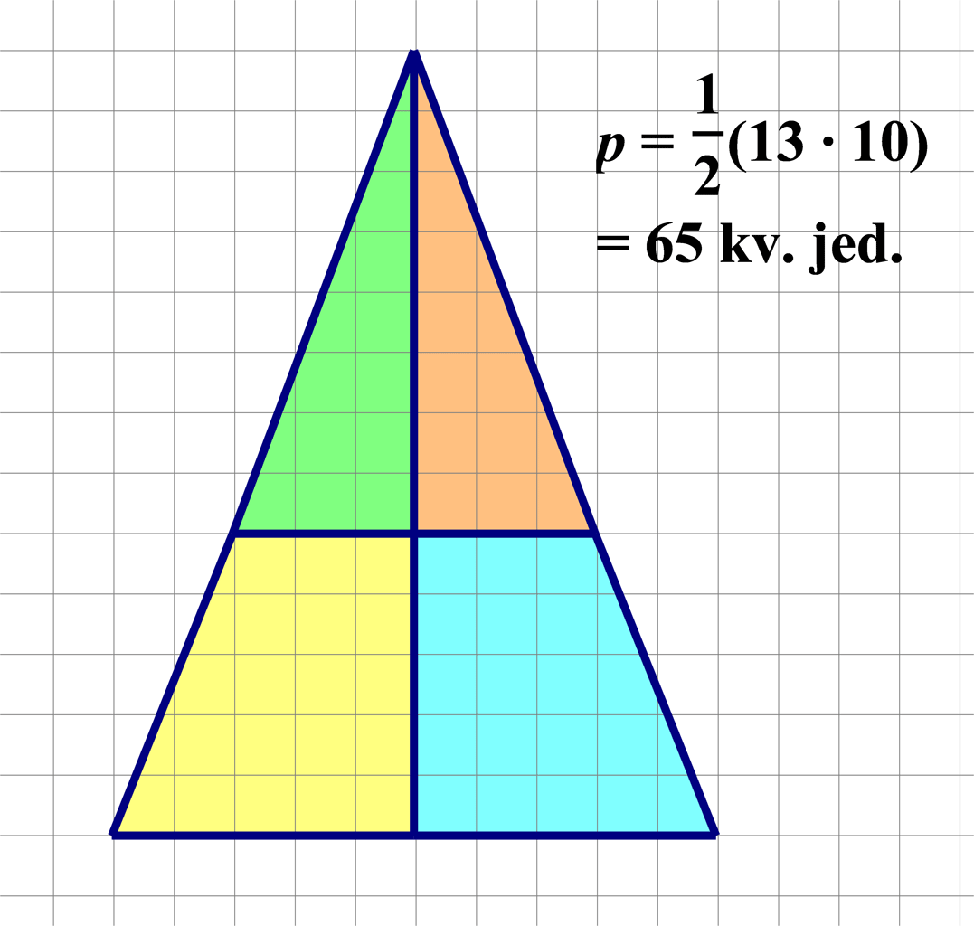 Na slici je Jednakokračni trokut visine 13, a osnovice 10.