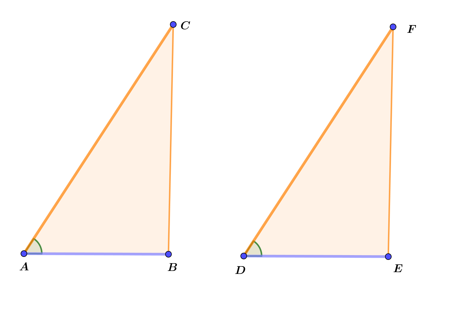 N slici su dva trokuta kojima su sukladne dvije stranice i kut među njima.