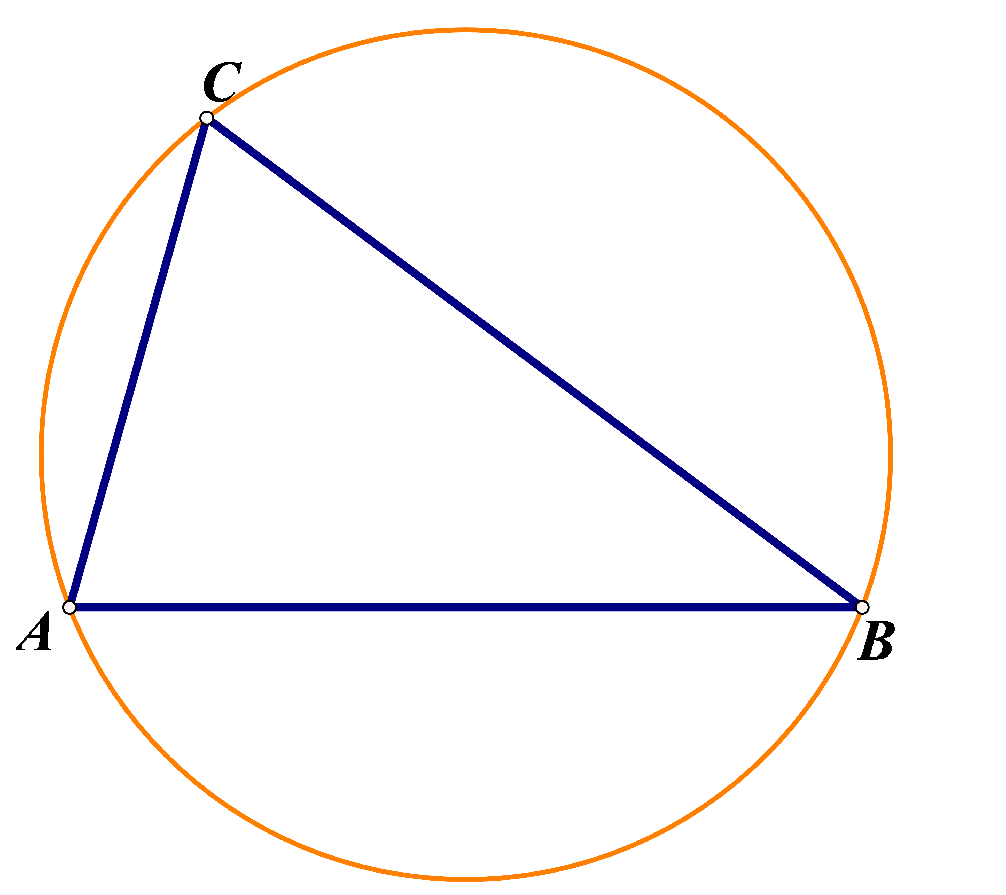 Na slici je opisana kružnica trokutu.