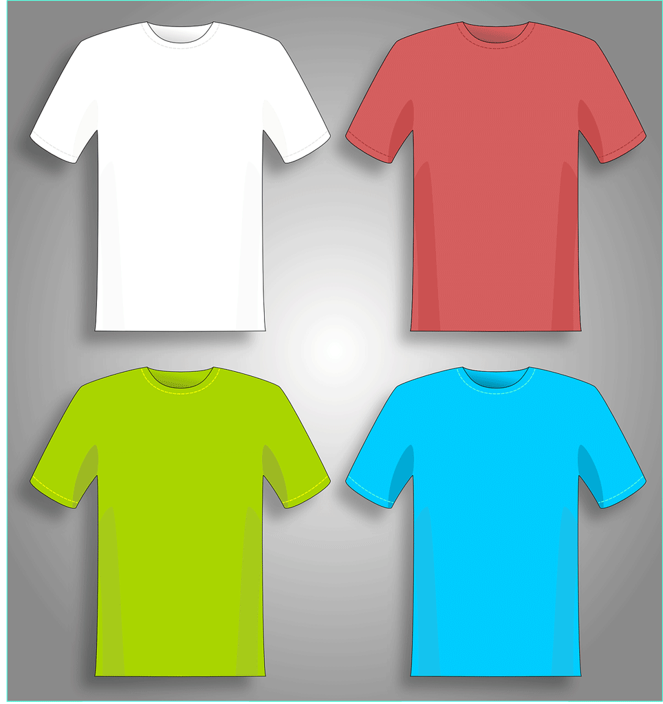 Na slici su majice u različitim bojama.