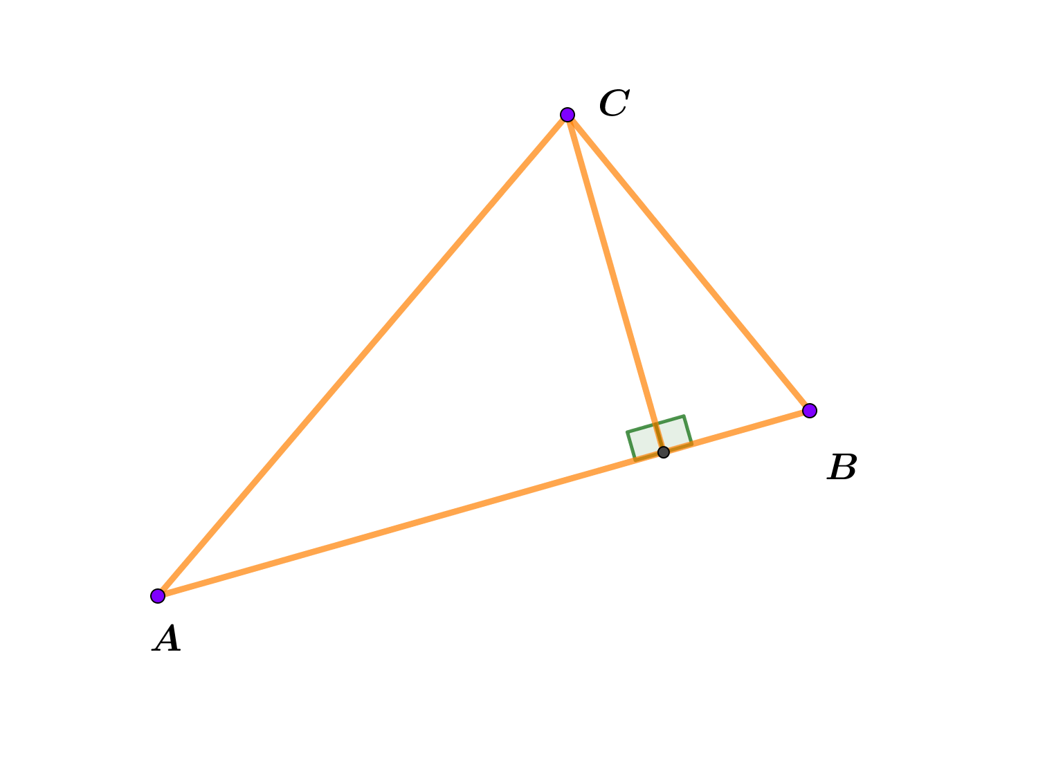Na slici je šiljastokutni trokut.