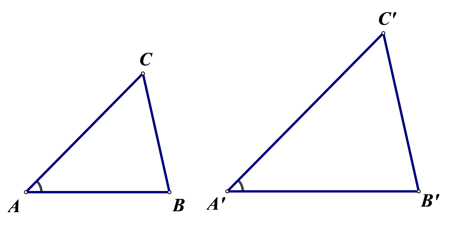 Na slici je ilustracija S-K-S poučka o sličnosti trokuta.
