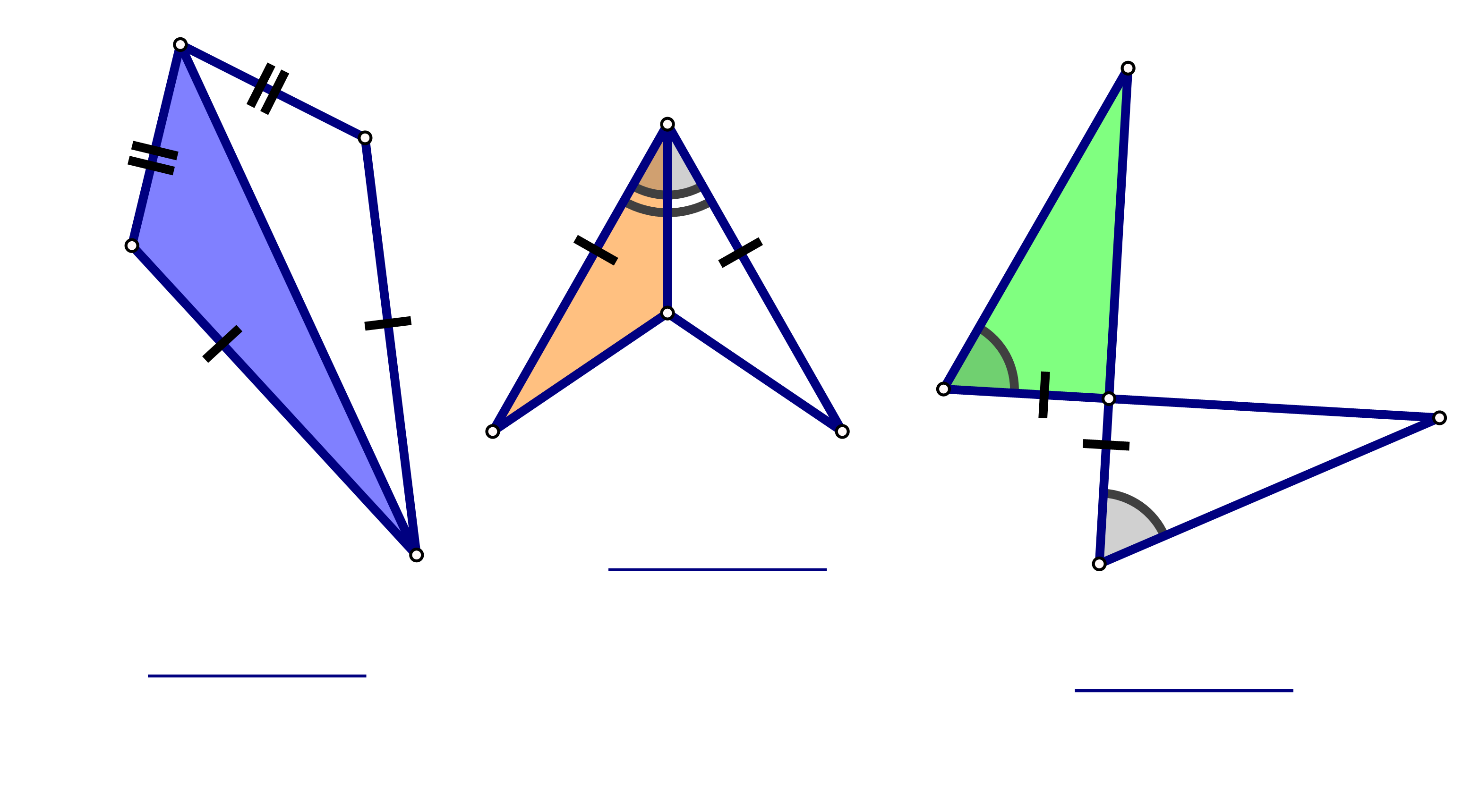 Na slici su tri para sukladnih trokuta.