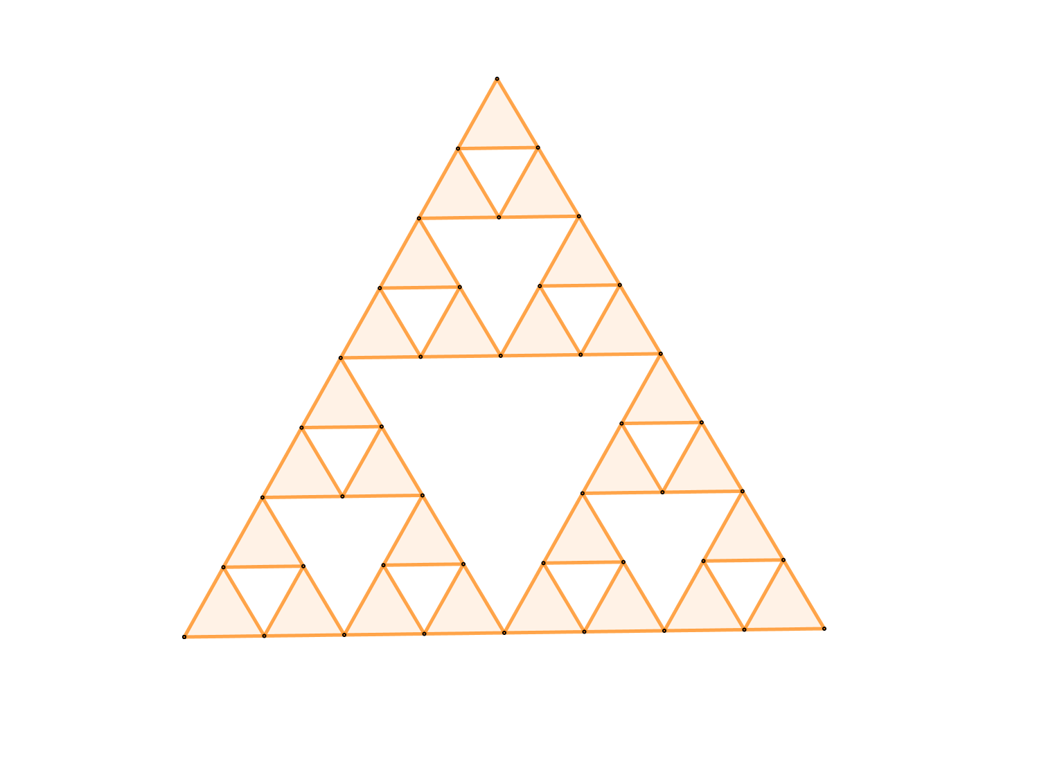 Na slici je trokut Sierpinskog 4. korak
