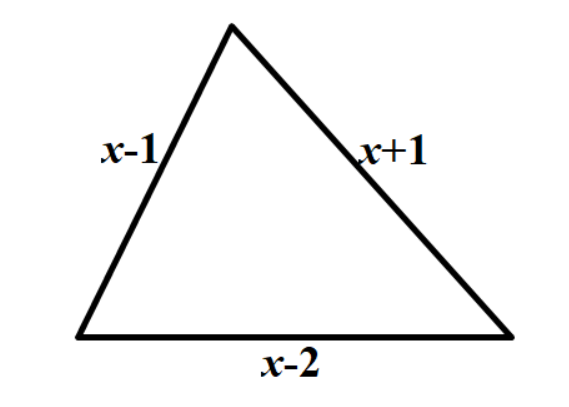 Na slici je trokut sa stranicama duljina x-2, x-1, x+1