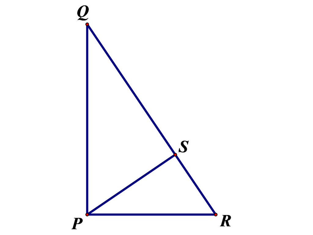 Na slici je pravokutni trokut s visinom na hipotenuzu.