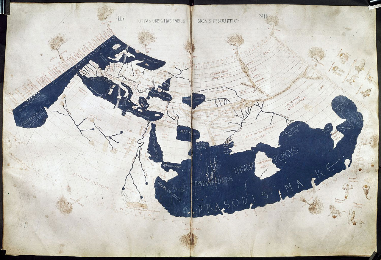 Na slici je Ptolomejeva karta.