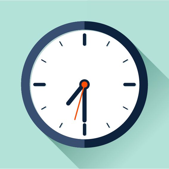 Ilustracija prikazuje analogni sat (uru) na kojem je 7 sati i 30 minuta.