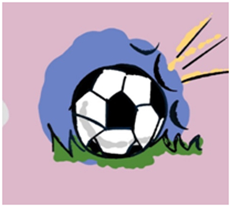 Ilustracija prikazuje nogometnu loptu.