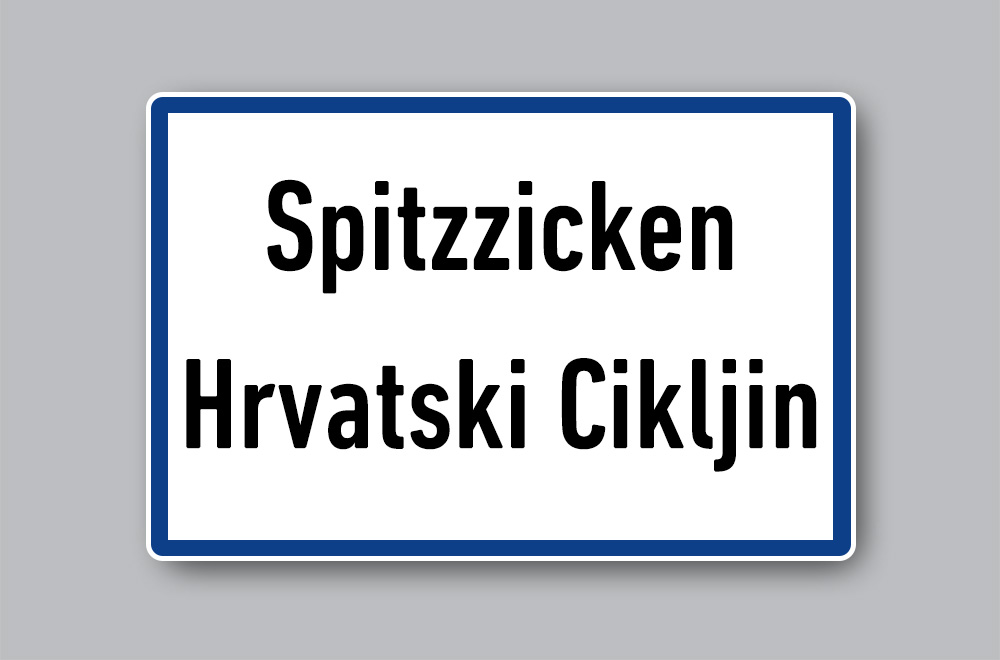 Slika prikazuje naziv mjesta Spitzzicken / Hrvatski Cikljin.