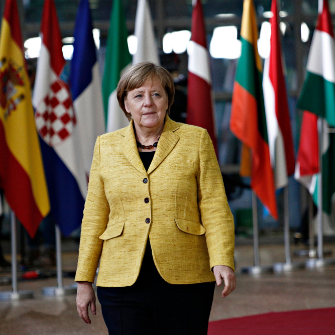 Slika prikazuje njemačku kancelarku Angelu Merkel.