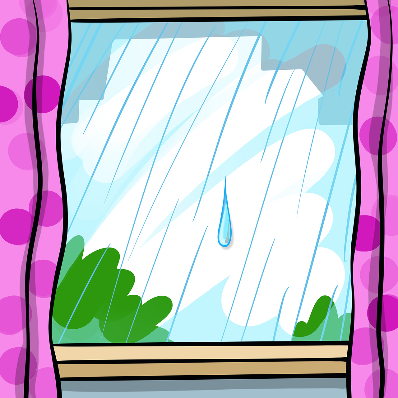 Pada kiša te po prozorskom staklu klizi jedna kapljica. 