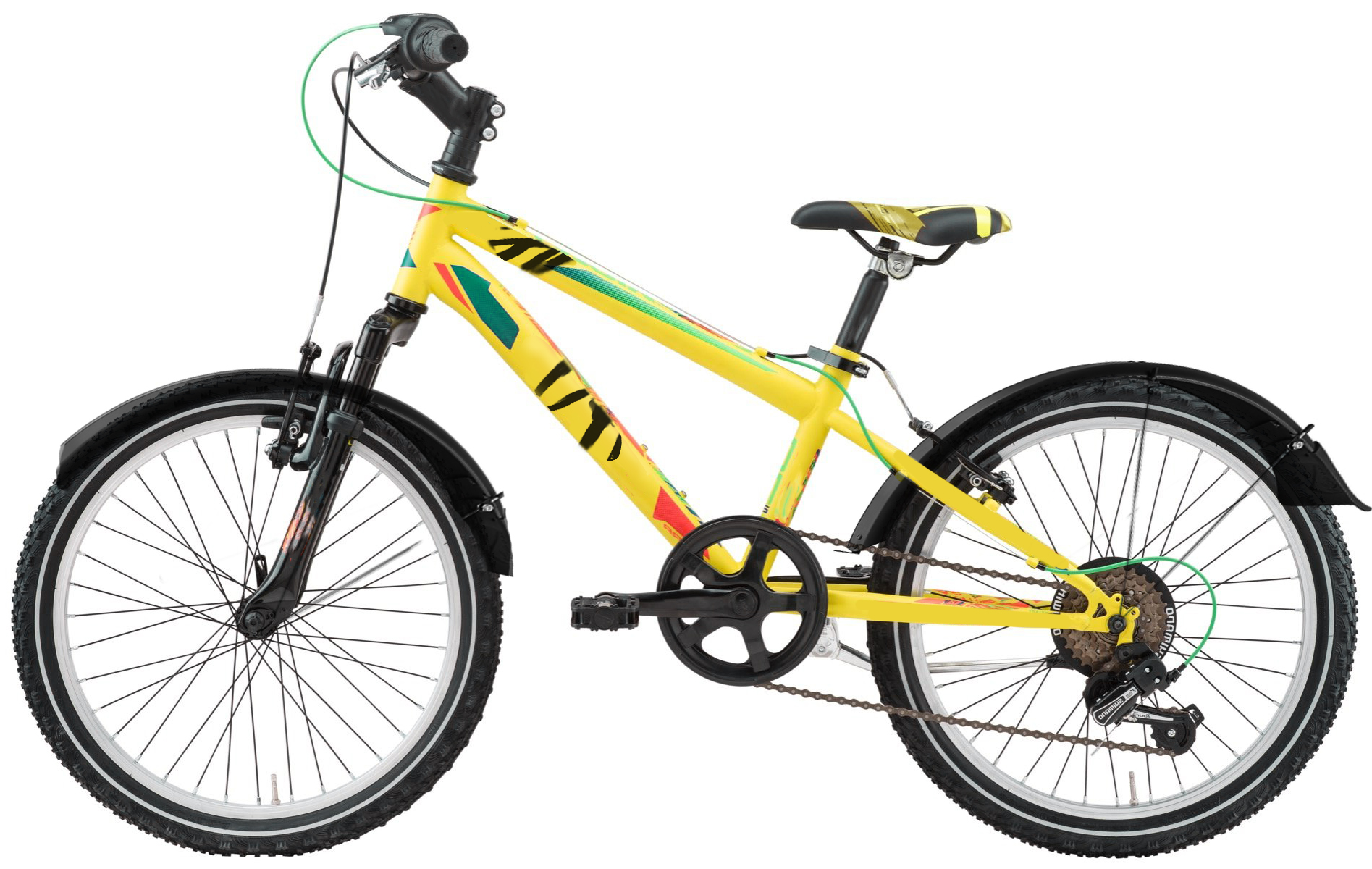 Dječji brdski bicikl žute boje.
