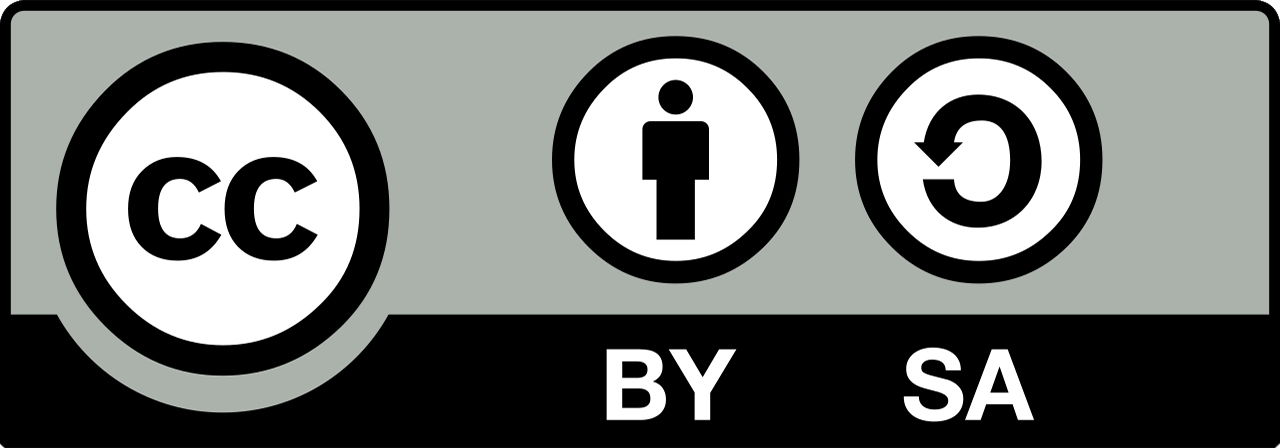 Pravokutni znak kojem su gornje dvije trećine sive boje dok je najdonja trećina crne boje.. Krajnje lijevo je krug crnog obruba i bijele podloge na kojoj su slova CC. Desno je krug crnog obruba i bijele podloge na kojoj je crna stilizirana figura čovjeka. Ispod tog kruga su bijela slova BY. Krajnje desno je krug crnog obruba i bijele podloge na kojoj je crna strelica koja ide u smjeru suprotnom od kazaljki sata i tvori krug. Ispod ovog kruga su bijela slova SA.