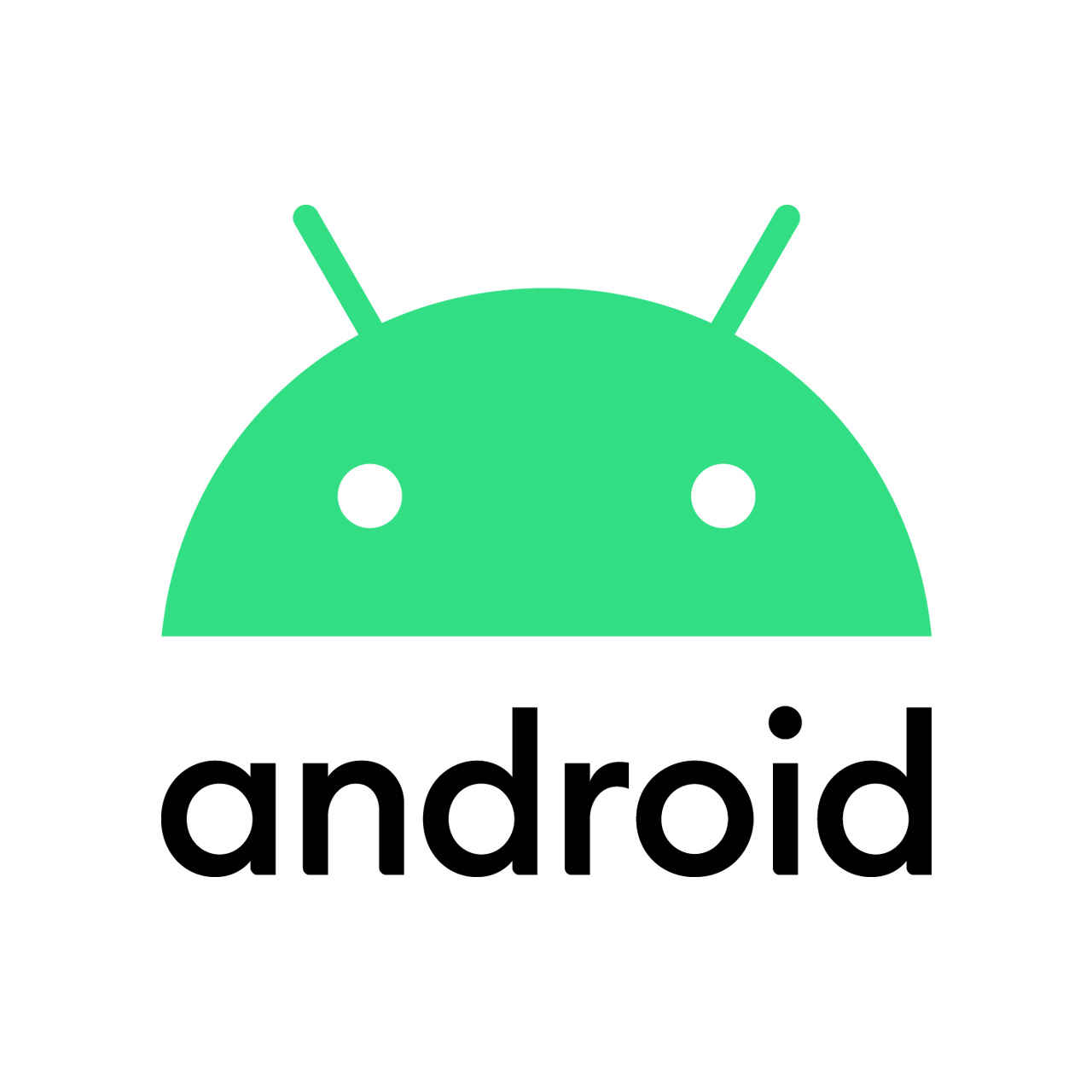 Logo operativnog sustava Android, glava zelenog robota s dvije antene na vrhu glave. 