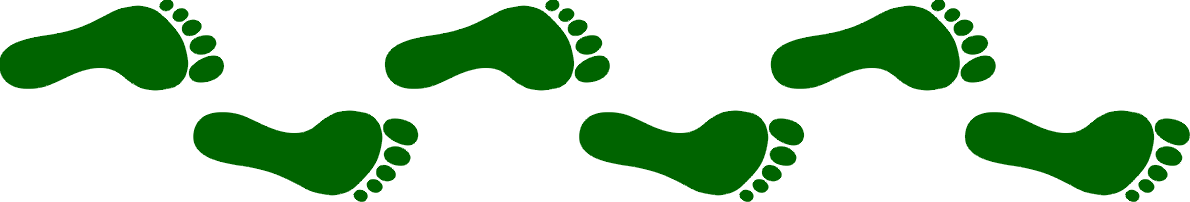 Na slici su otisci ljudskih stopala - primjer preslikavanja koje se često naziva klizno zrcaljenje.