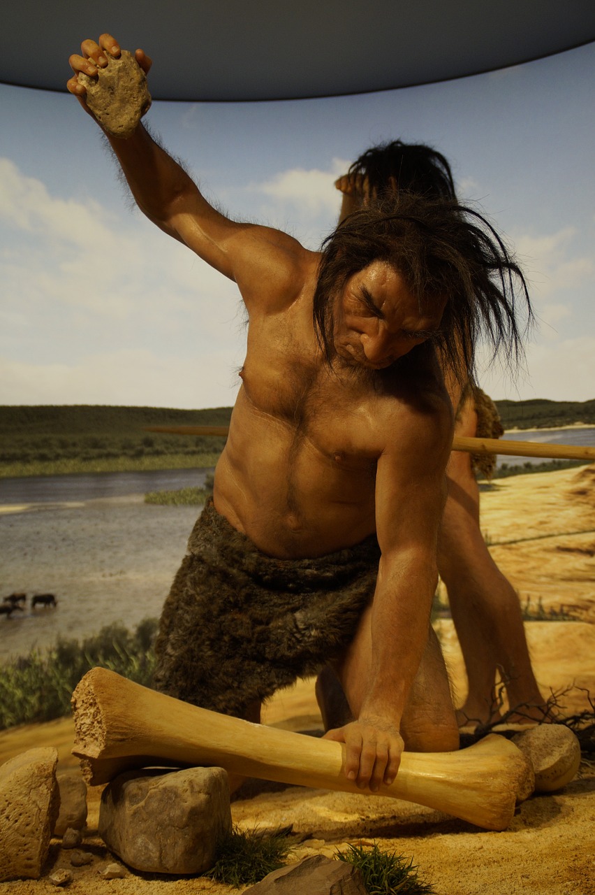 Na slici je prikazan neandertalac.