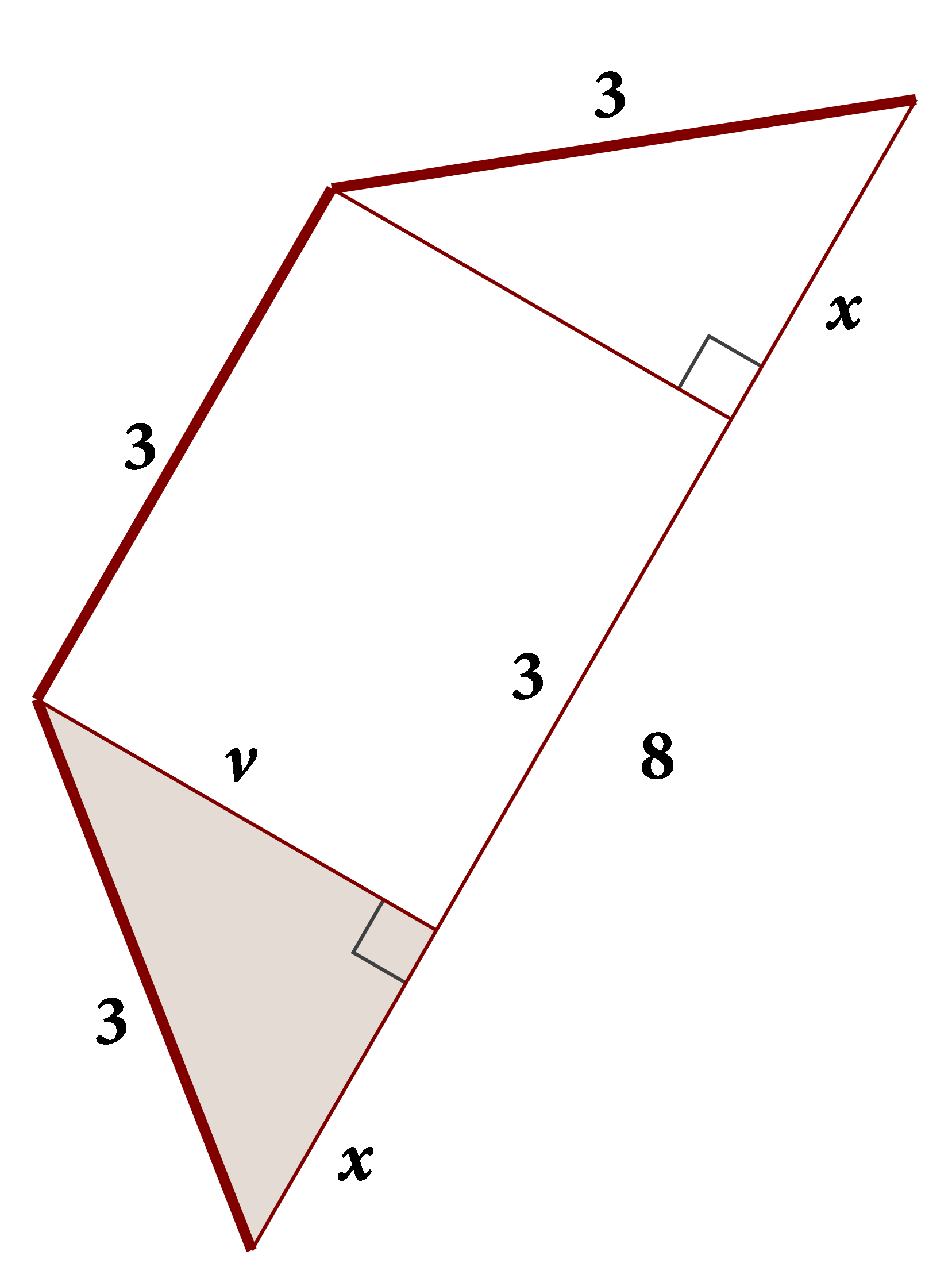 Na slici je polovina pješčanika. Taj dio je oblika jednakokračnog trapeza i podijeljen je na pravokutnik i dva sukladna pravokutna trokuta.