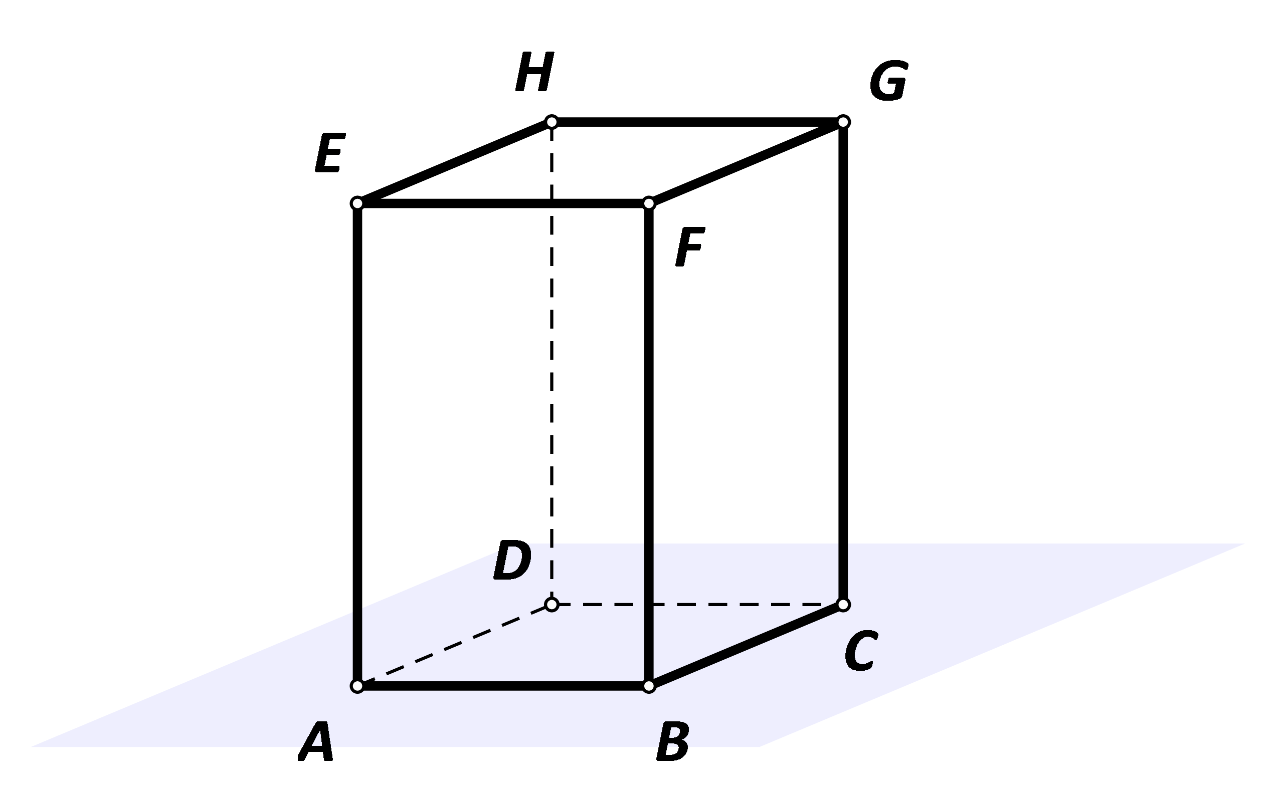 Na slici je prikazan kvadar ABCDEFGH s istaknutom ravninom ABC.