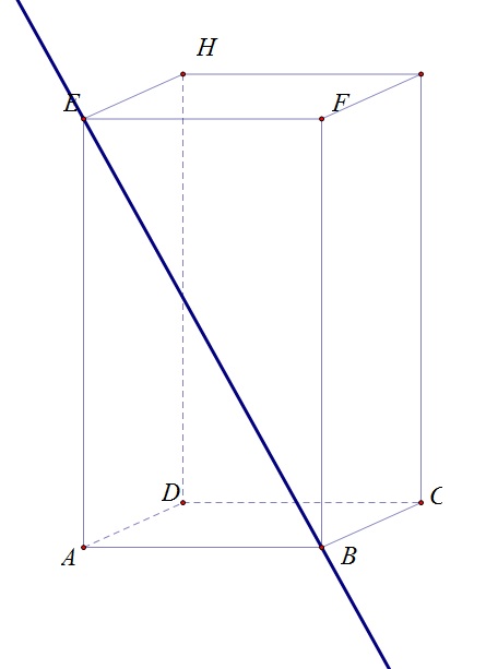 Na slici je prikazan na modelu prostora istaknut pravac EB