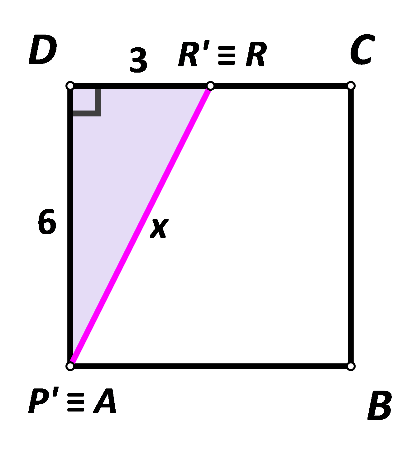 Na slici je prikazana primjena Pitagorina poučka pri određivanju duljine dužine (tlocrta) na modelu kocke.