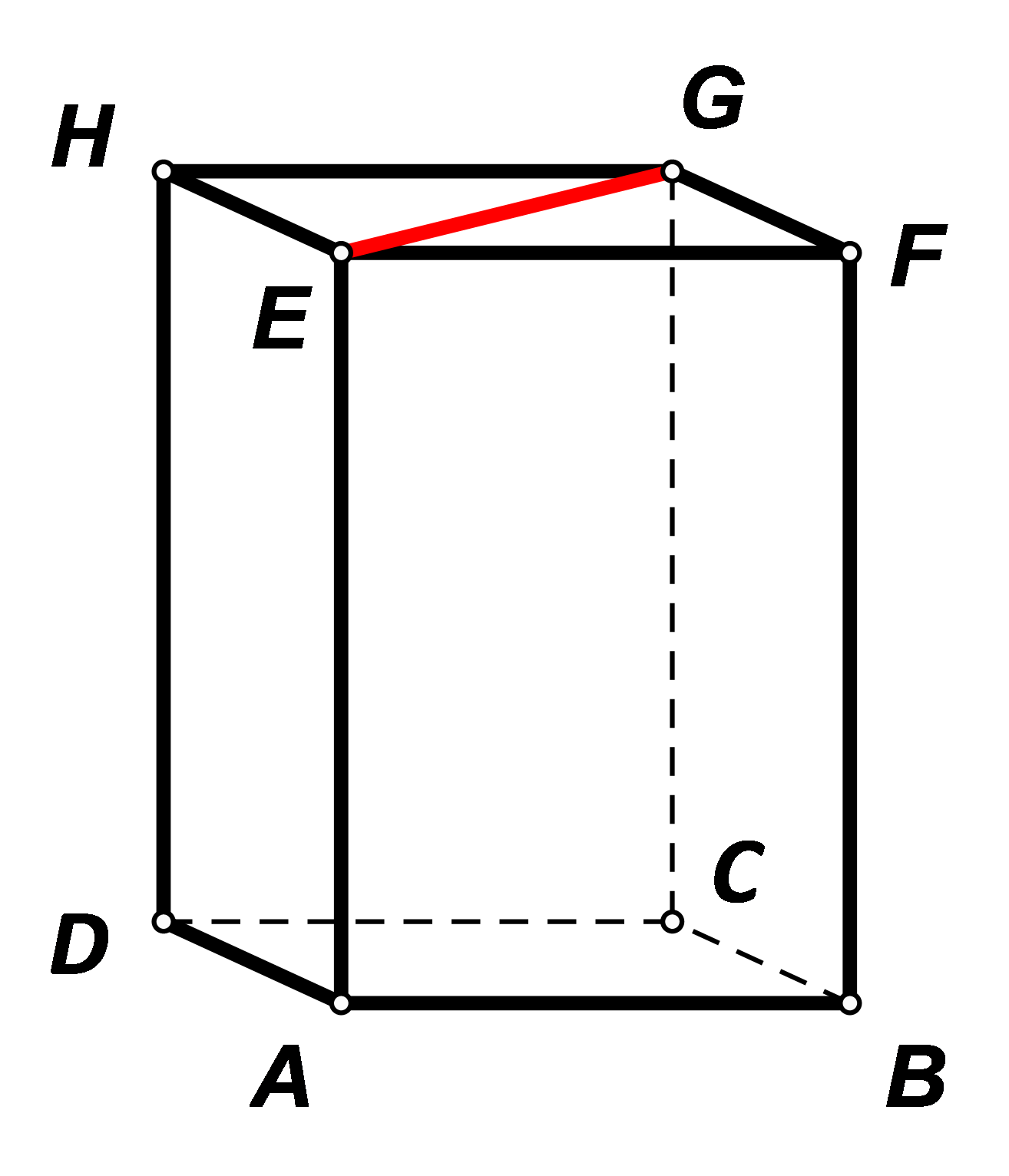 Slika prikazuje kvadar ABCDEFGH i dužinu EG.