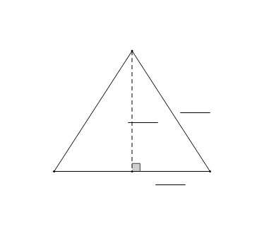 Na slici je jednakokračni trokut s istaknutom visinom na osnovicu.