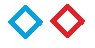Slika prikazuje plavi i crven kvadratić